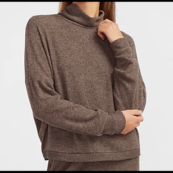 Express Soft Knit Mock Neck Sweatshirt - Picture 1 of 4